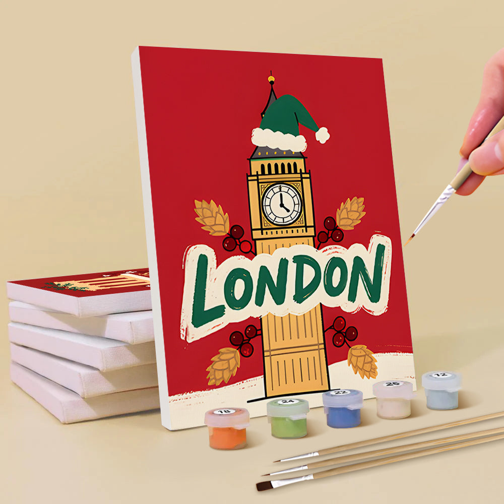 Noël dans les Pays Développés 6 Mini Peintures par Numéros