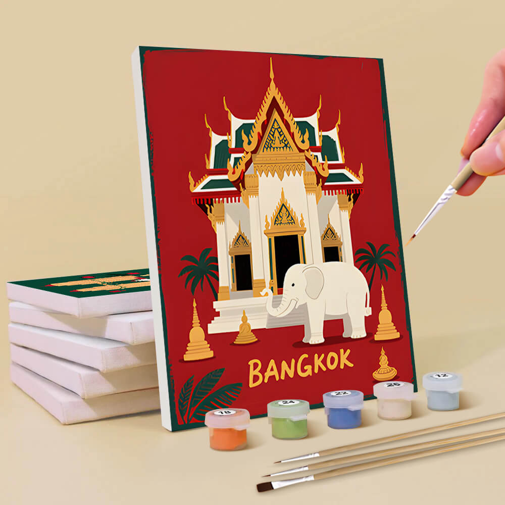 Noël dans les Villes Célèbres 6 Mini Peintures par Numéros