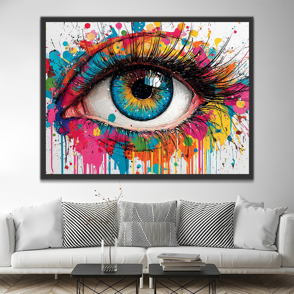 Œil Coloré de Femme Peinture par Numéros