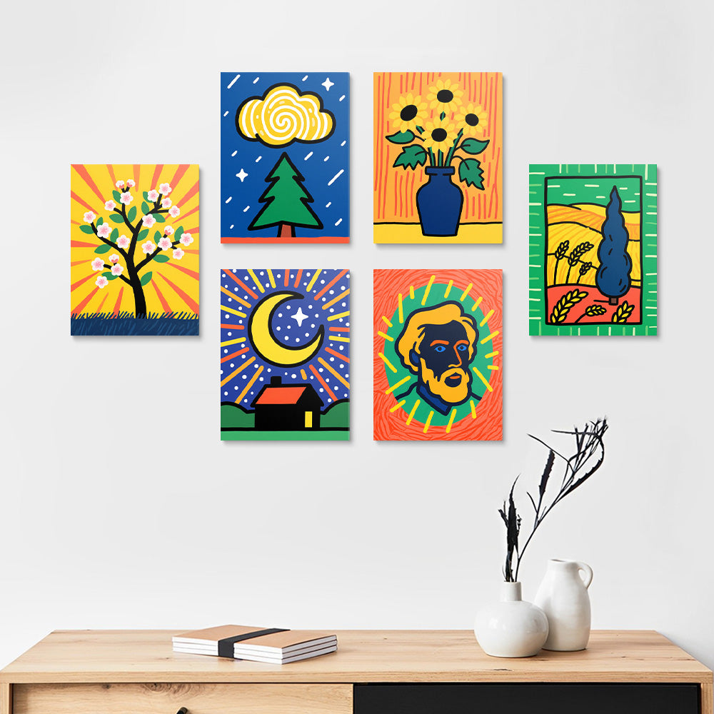 Œuvres Classiques de Van Gogh 6 Mini Peintures par Numéros