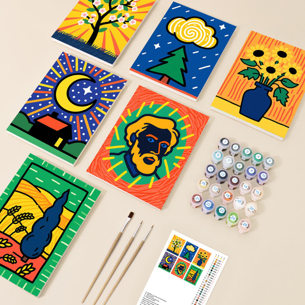 Œuvres Classiques de Van Gogh 6 Mini Peintures par Numéros