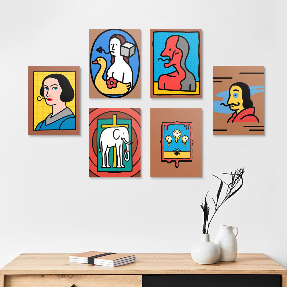 Œuvres de Dali 6 Mini Peintures par Numéros
