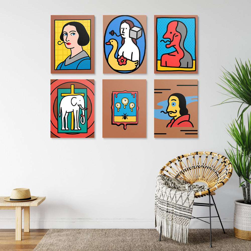 Œuvres de Dali 6 Mini Peintures par Numéros