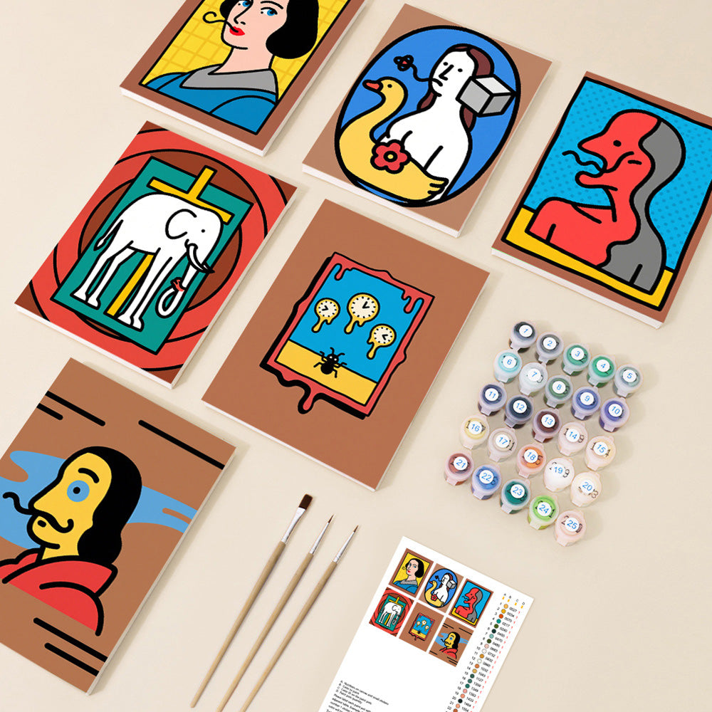 Œuvres de Dali 6 Mini Peintures par Numéros