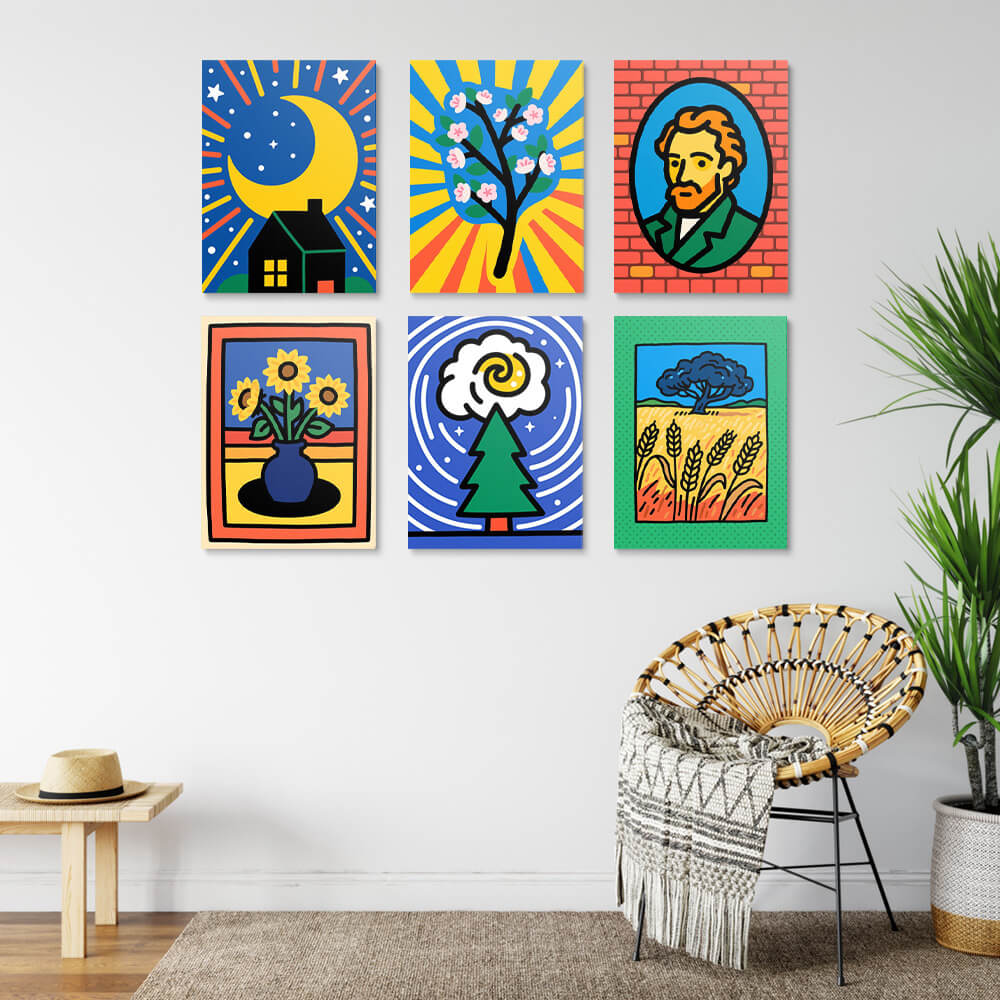 Œuvres de Van Gogh 6 Mini Peintures par Numéros
