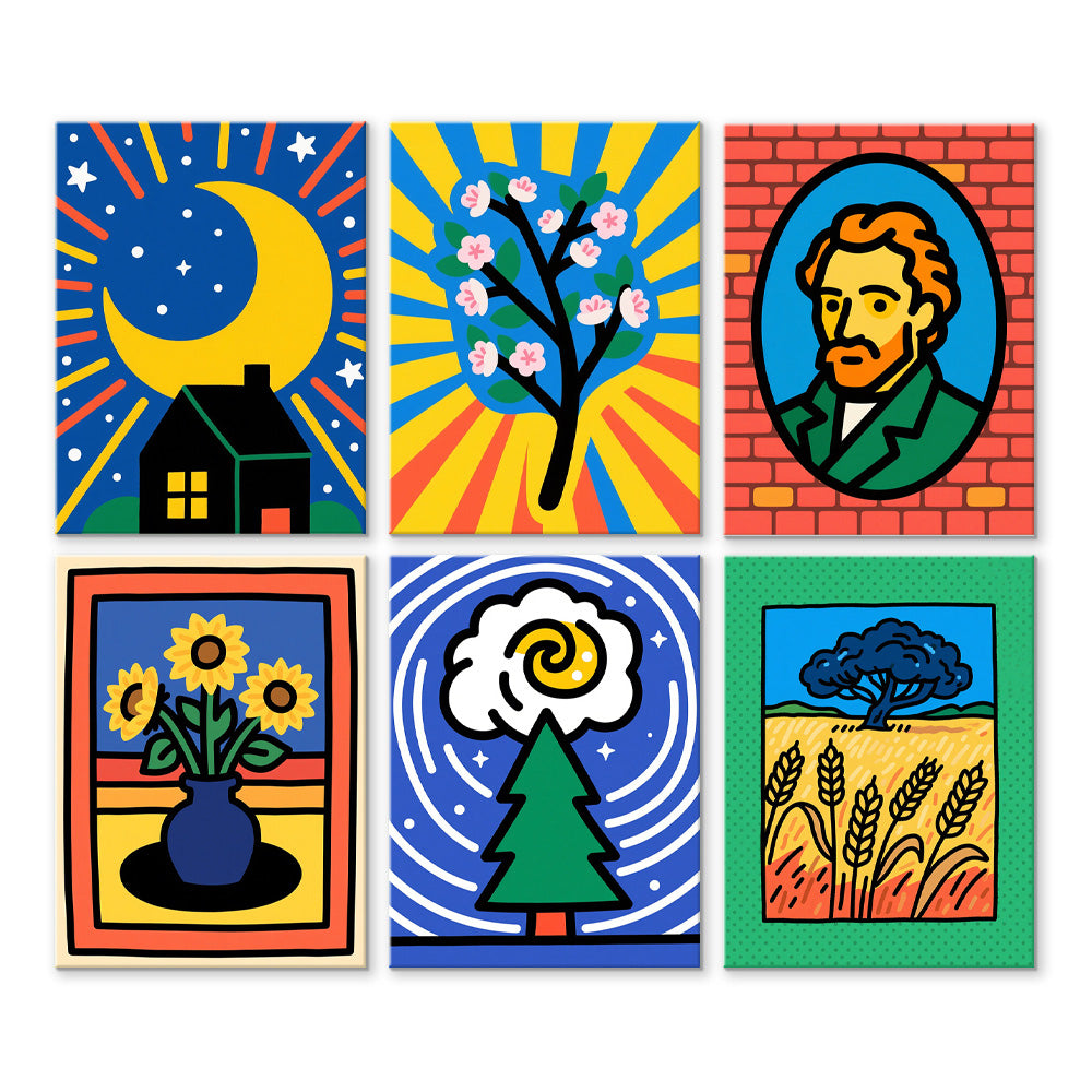 Œuvres de Van Gogh 6 Mini Peintures par Numéros