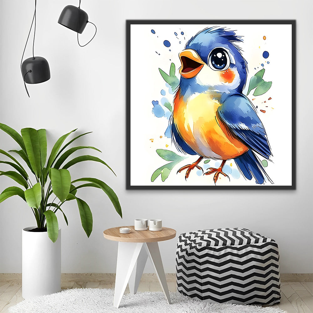 Oiseau Chanteur Heureux Peinture par Numéros