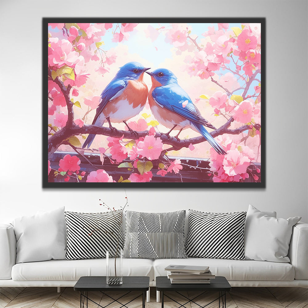 Oiseau Couple Peinture par Numéros