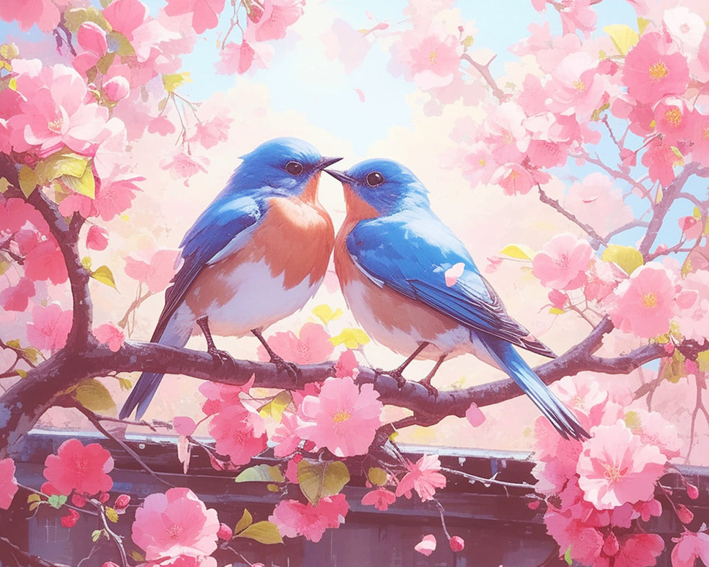 Oiseau Couple Peinture par Numéros