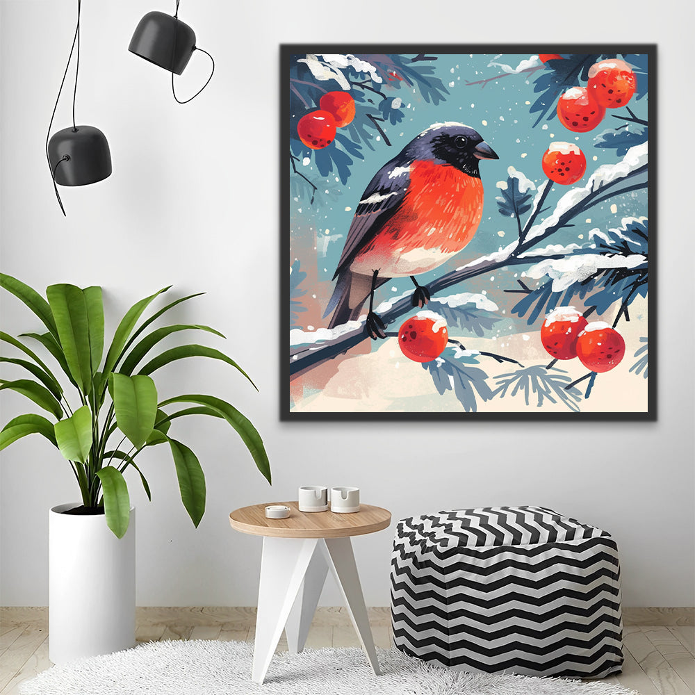 Oiseau dans la Neige Peinture par Numéros