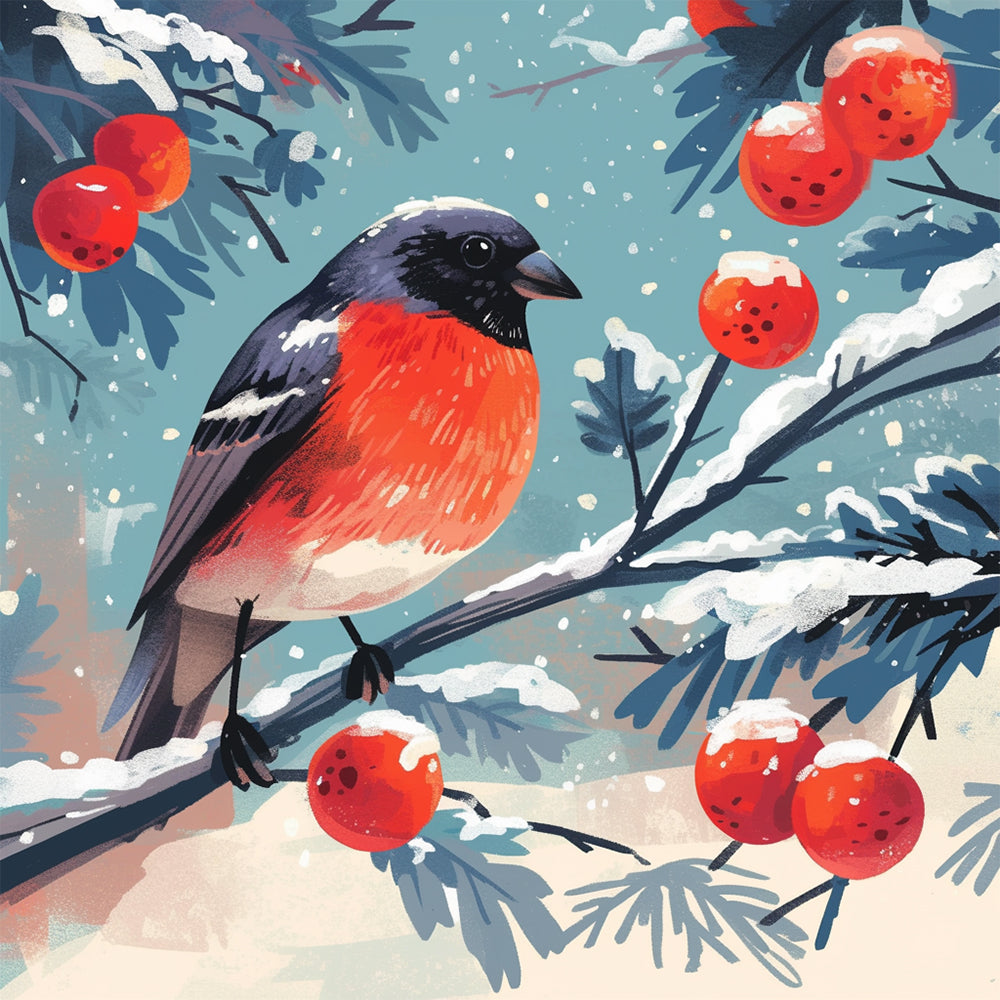 Oiseau dans la Neige Peinture par Numéros