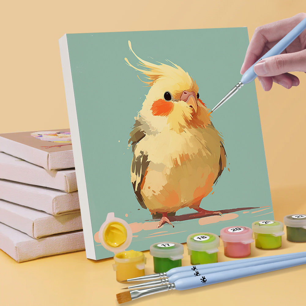 Oiseaux Colorés Mignons 6 Mini Peintures par Numéros