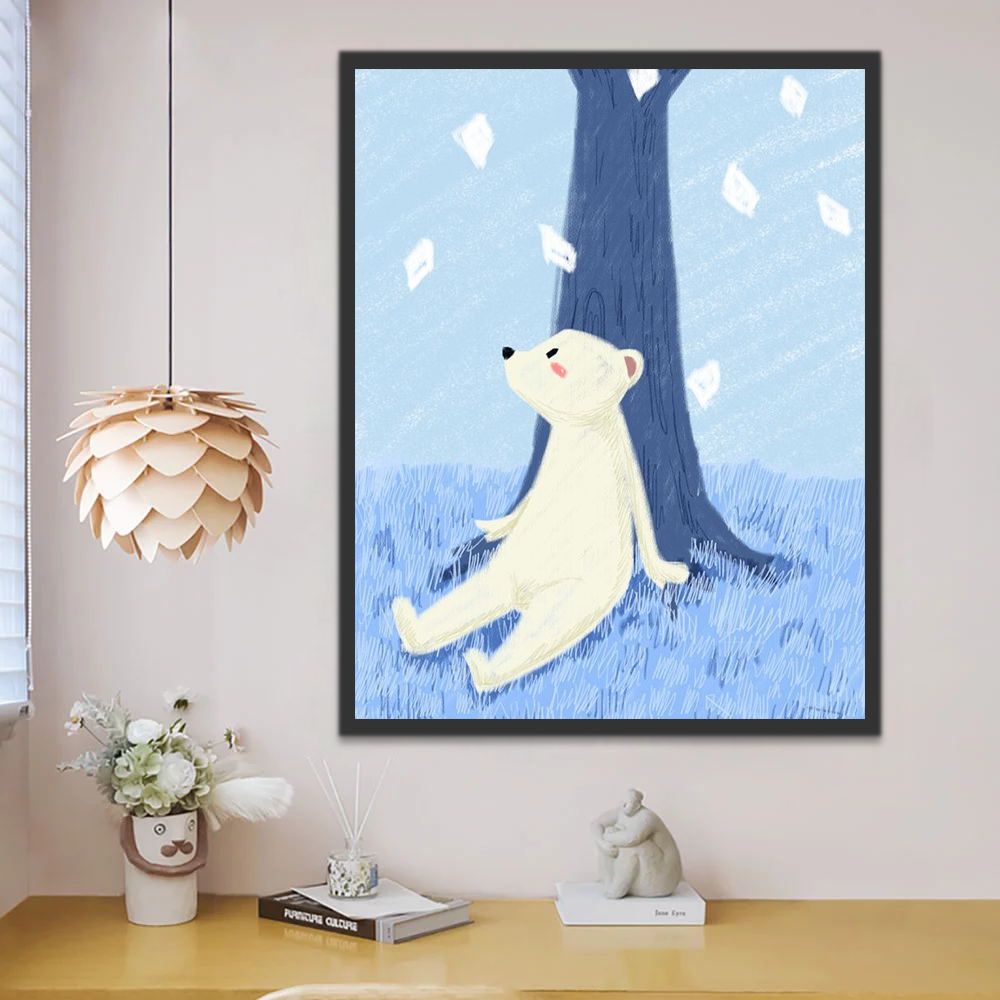 Ours Polaire Cartoon Peinture par Numéros
