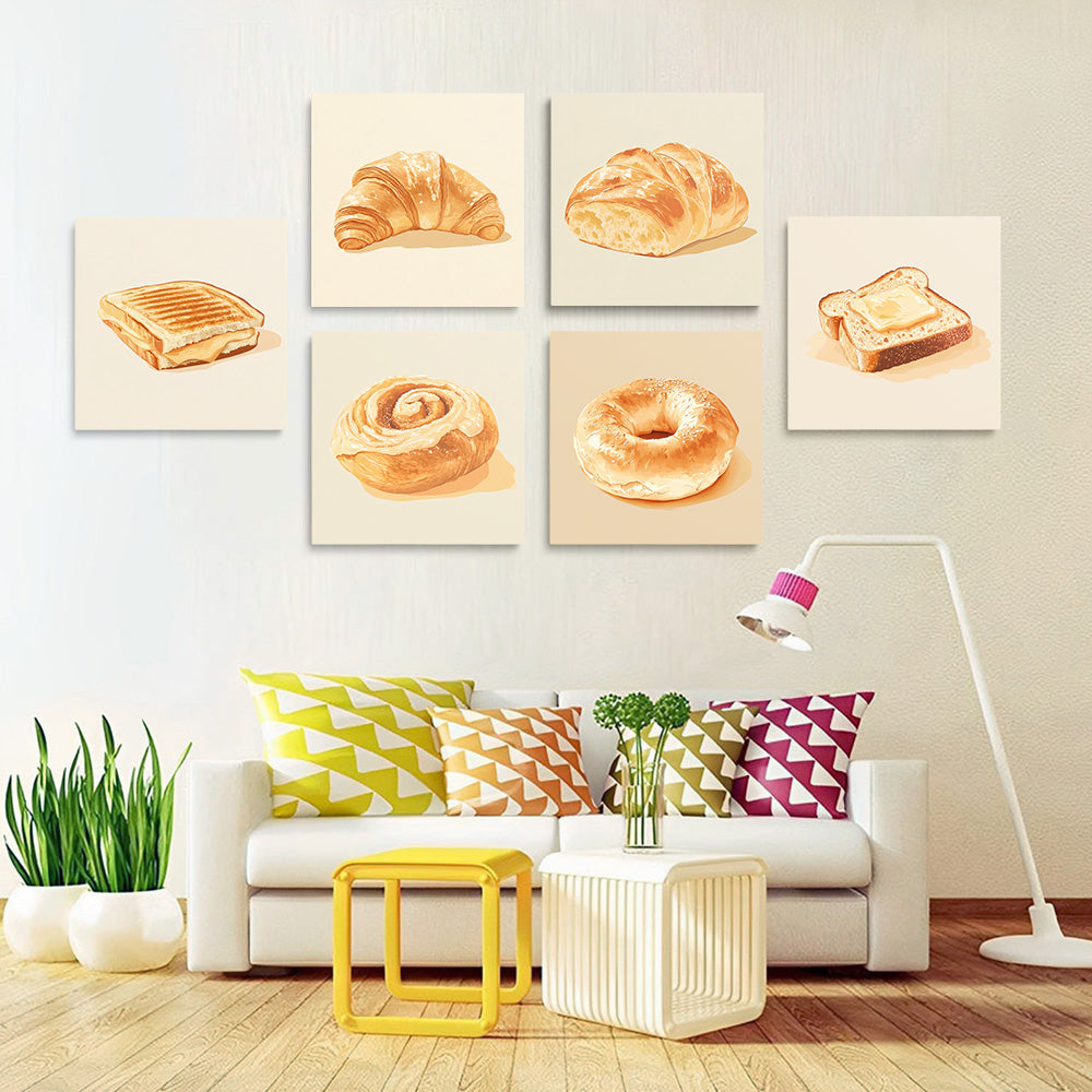 Pain Délicieux 6 Mini Peintures par Numéros