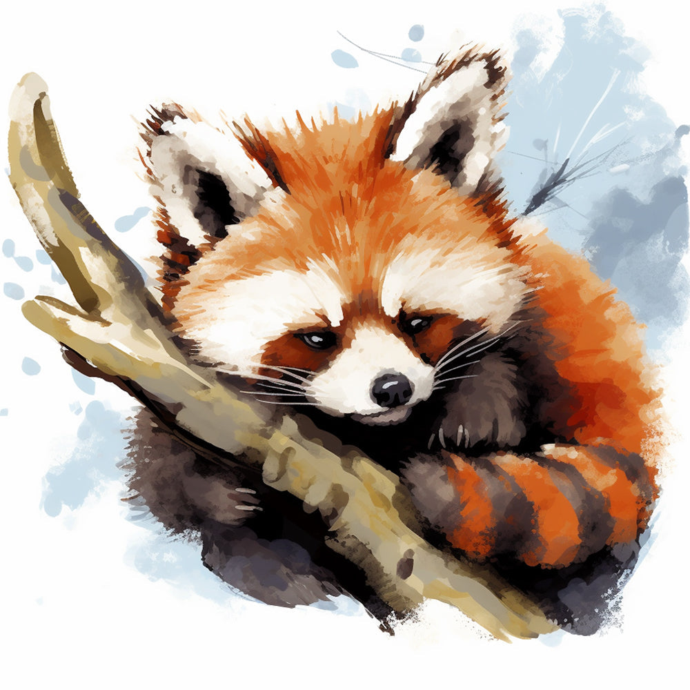 Panda roux sur une branche Peinture par Numéros