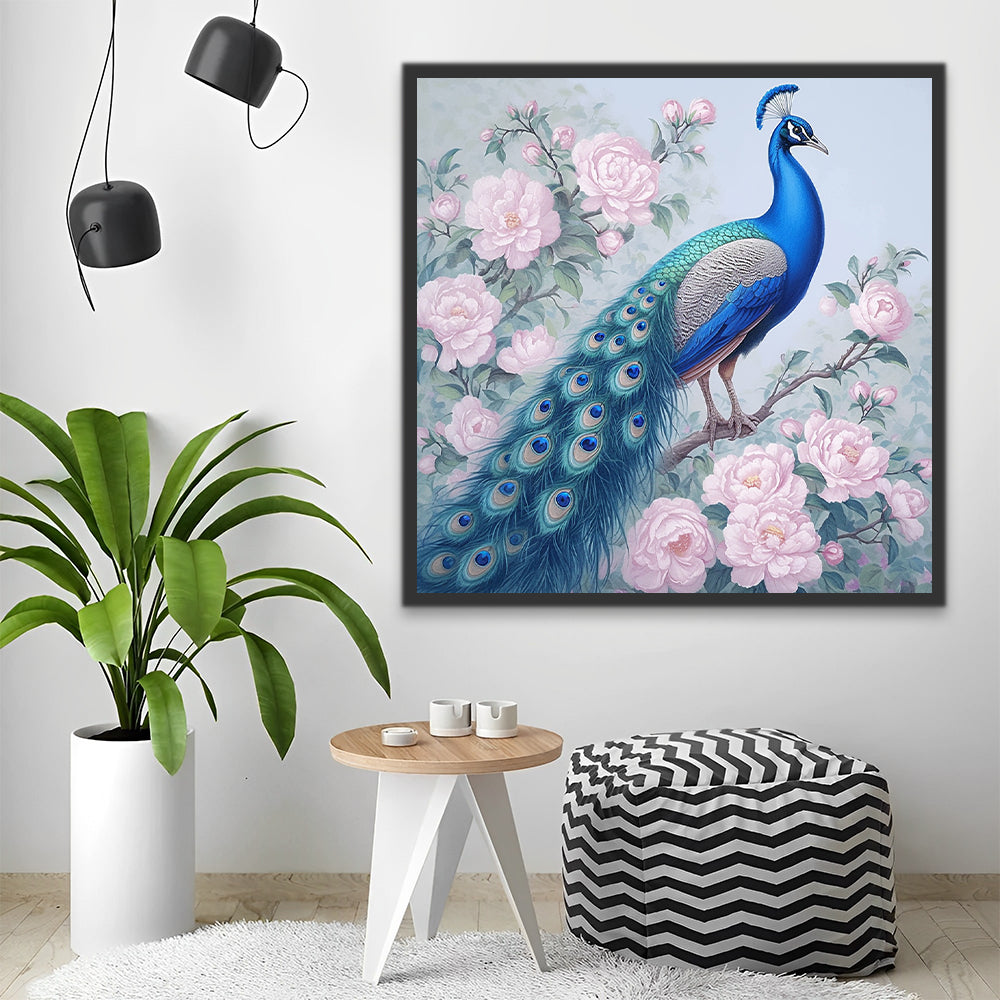 Paons et fleurs Peinture par Numéros