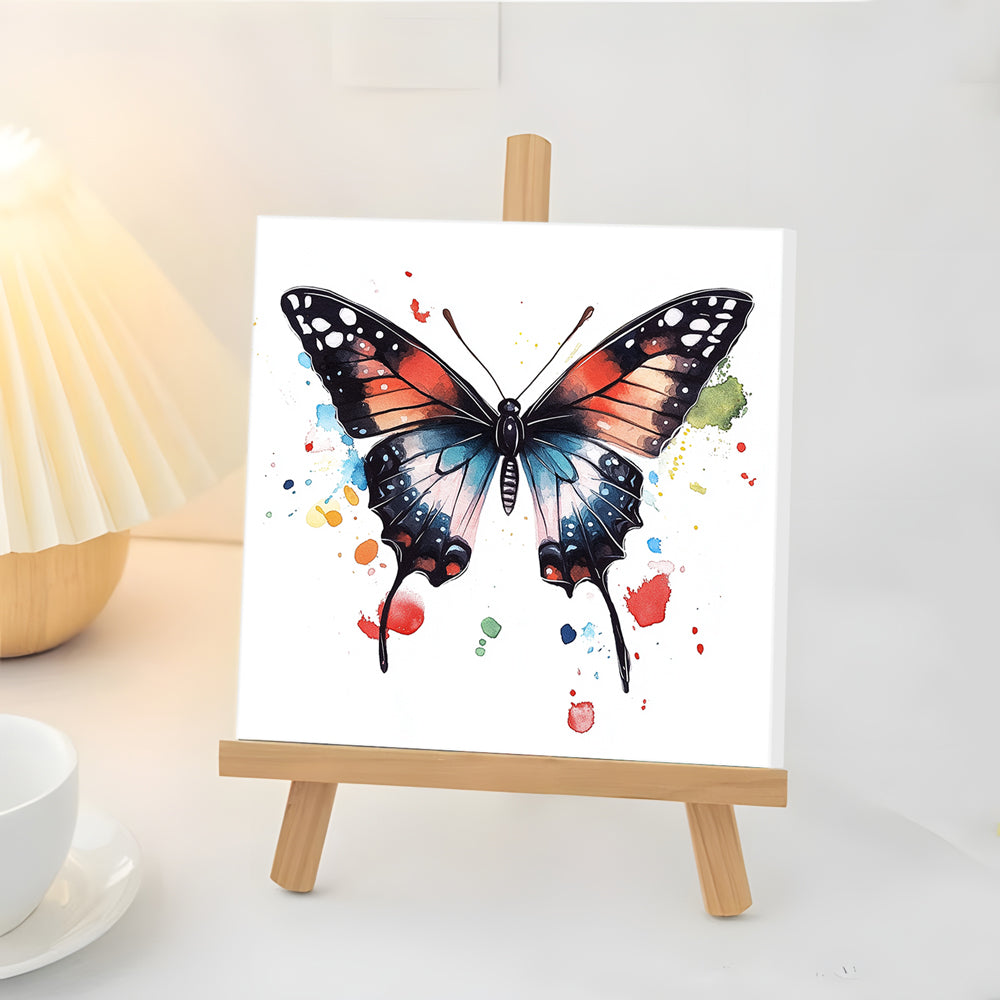 Papillon Noir Coloré Mini Peinture par Numéros