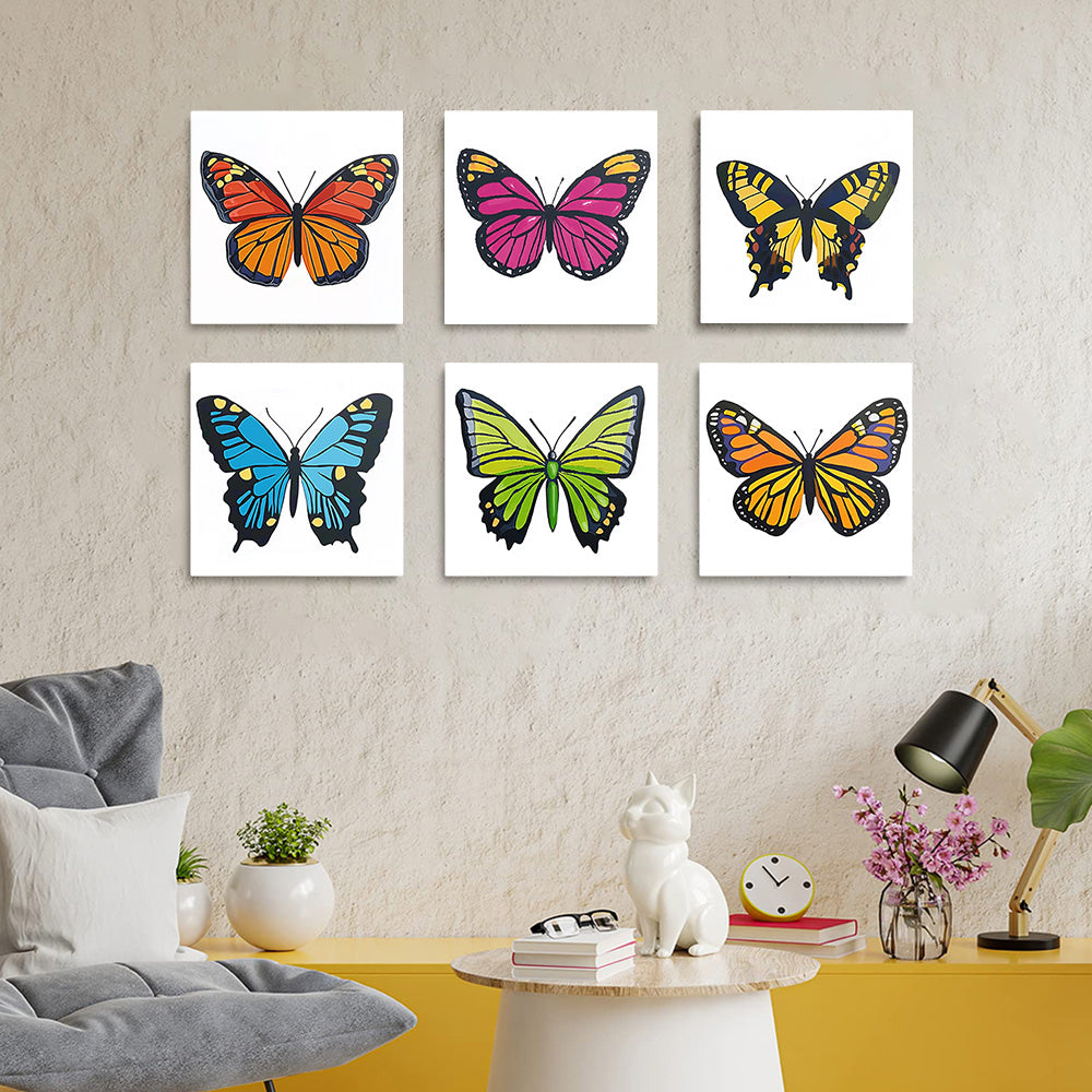 Papillons Colorés 6 Mini Peintures par Numéros