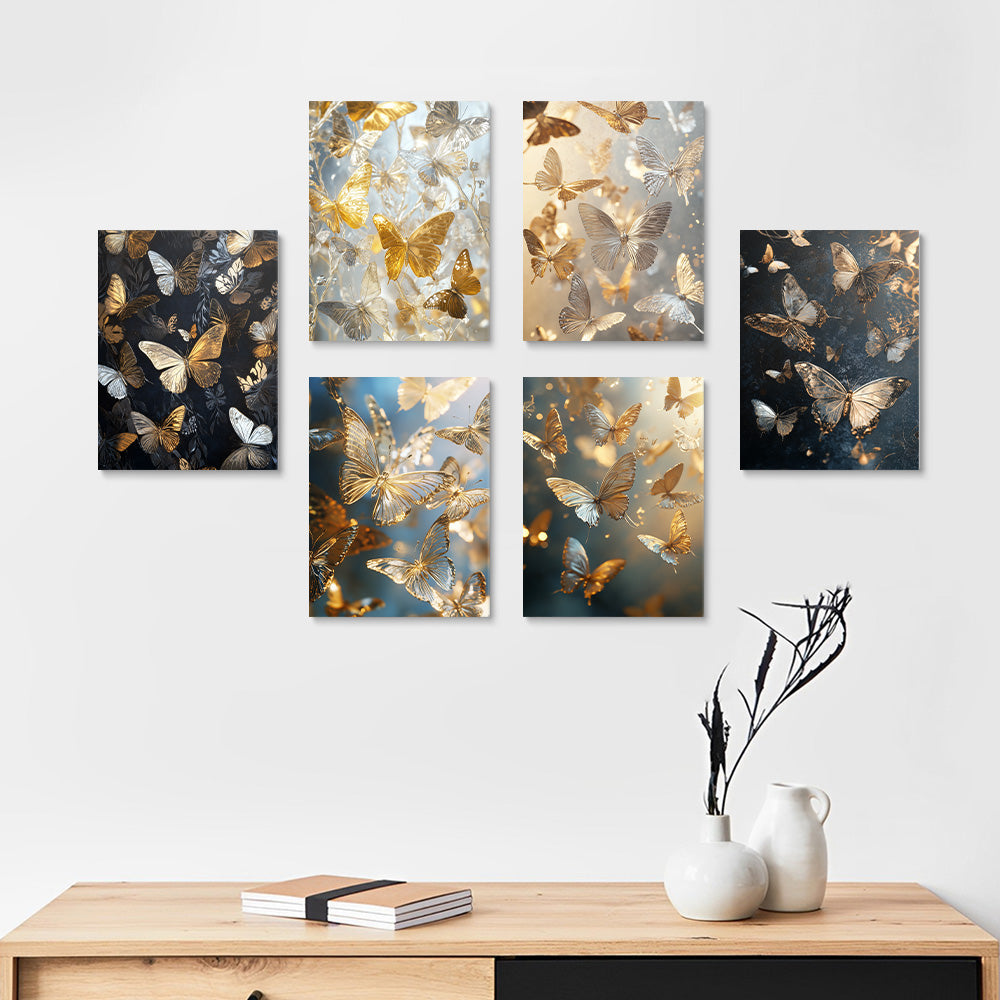 Papillons Délicats Volants 6 Mini Peintures par Numéros