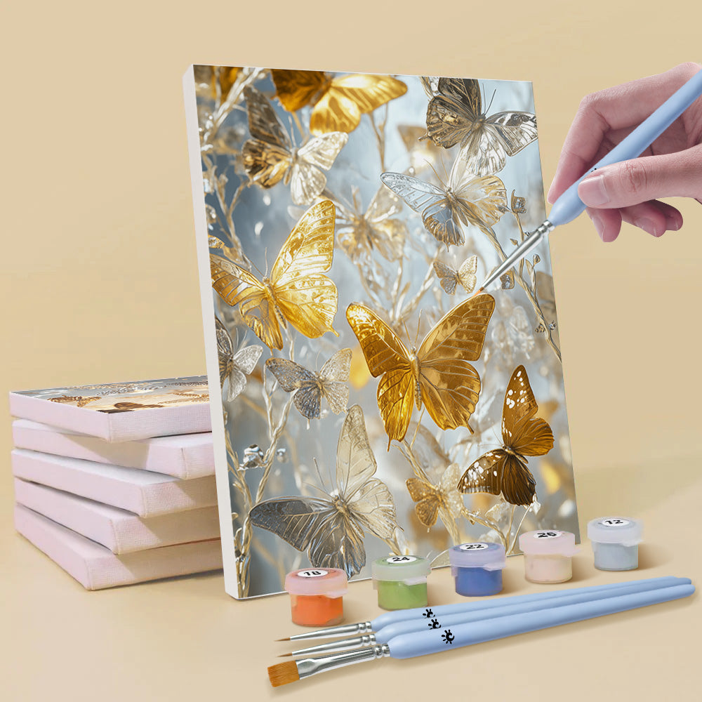 Papillons Délicats Volants 6 Mini Peintures par Numéros