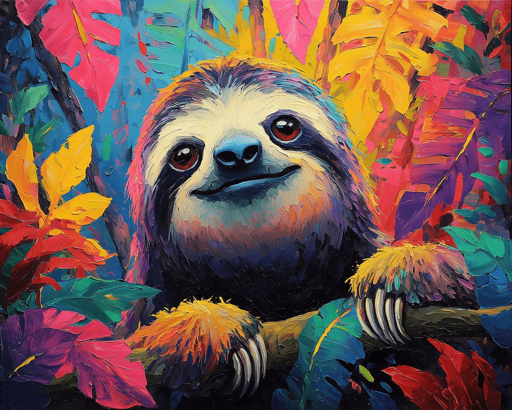 Paresseux dans la Jungle Colorée Peinture par Numéros