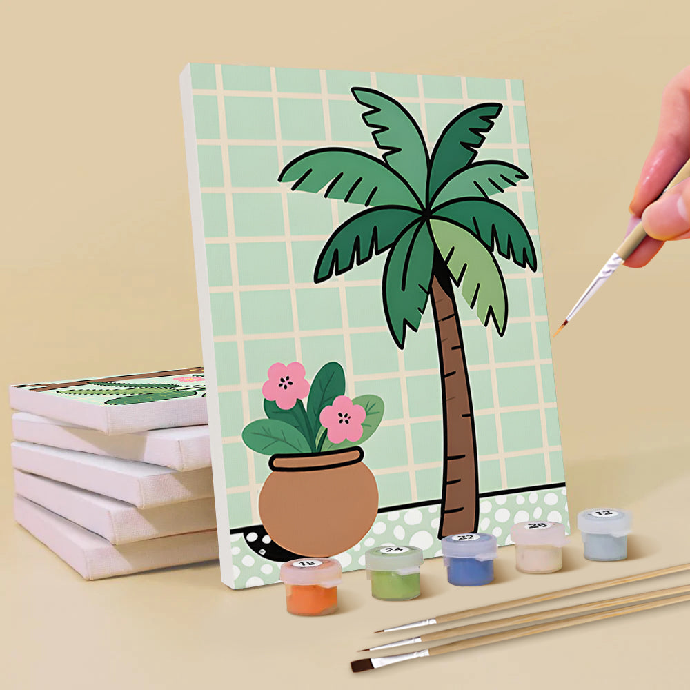 Paysage Printanier Verdoyant 6 Mini Peintures par Numéros