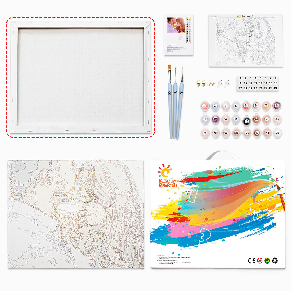 Kit Peinture Par Numéros Personnalisé - Transformez Votre Photo En Tableau - Toile, Peintures & Pinceaux Inclus