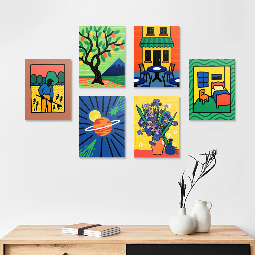 Peintures Classiques de Van Gogh 6 Mini Peintures par Numéros