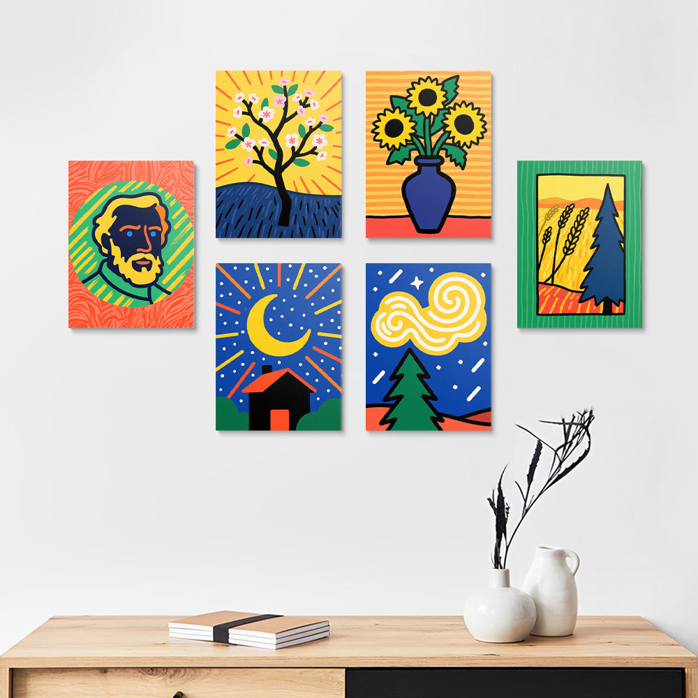 Peintures de Van Gogh 6 Mini Peintures par Numéros