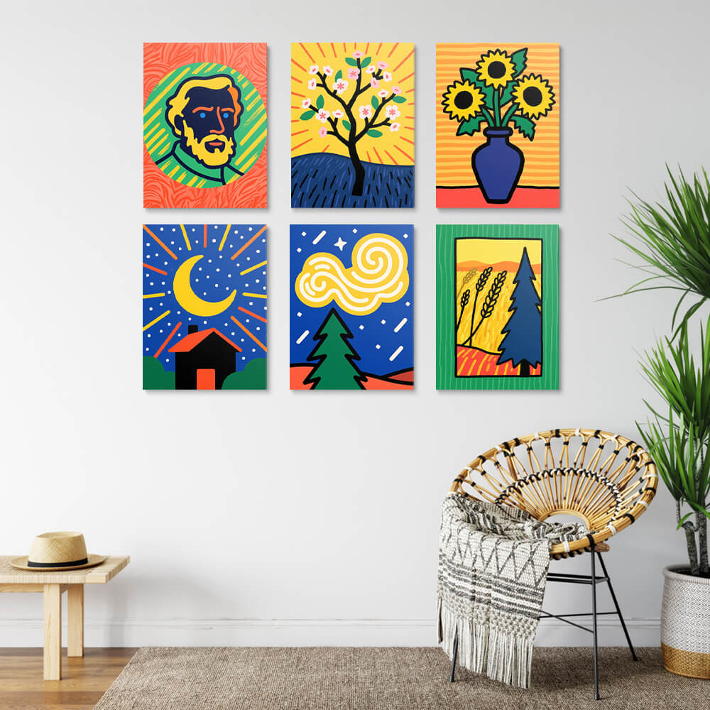 Peintures de Van Gogh 6 Mini Peintures par Numéros