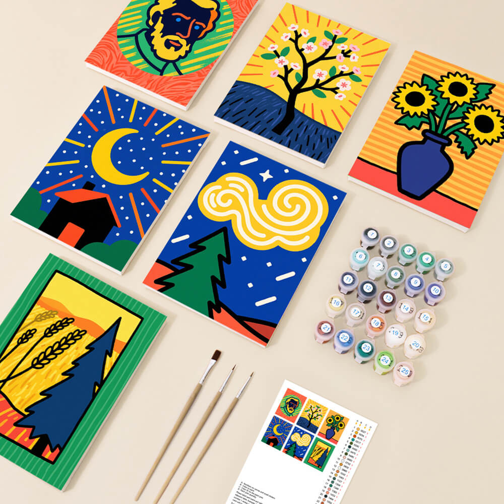 Peintures de Van Gogh 6 Mini Peintures par Numéros