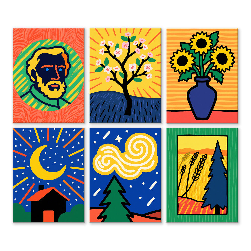 Peintures de Van Gogh 6 Mini Peintures par Numéros