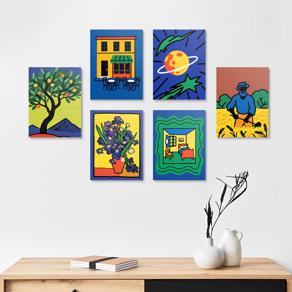 Peintures Style Van Gogh 6 Mini Peintures par Numéros