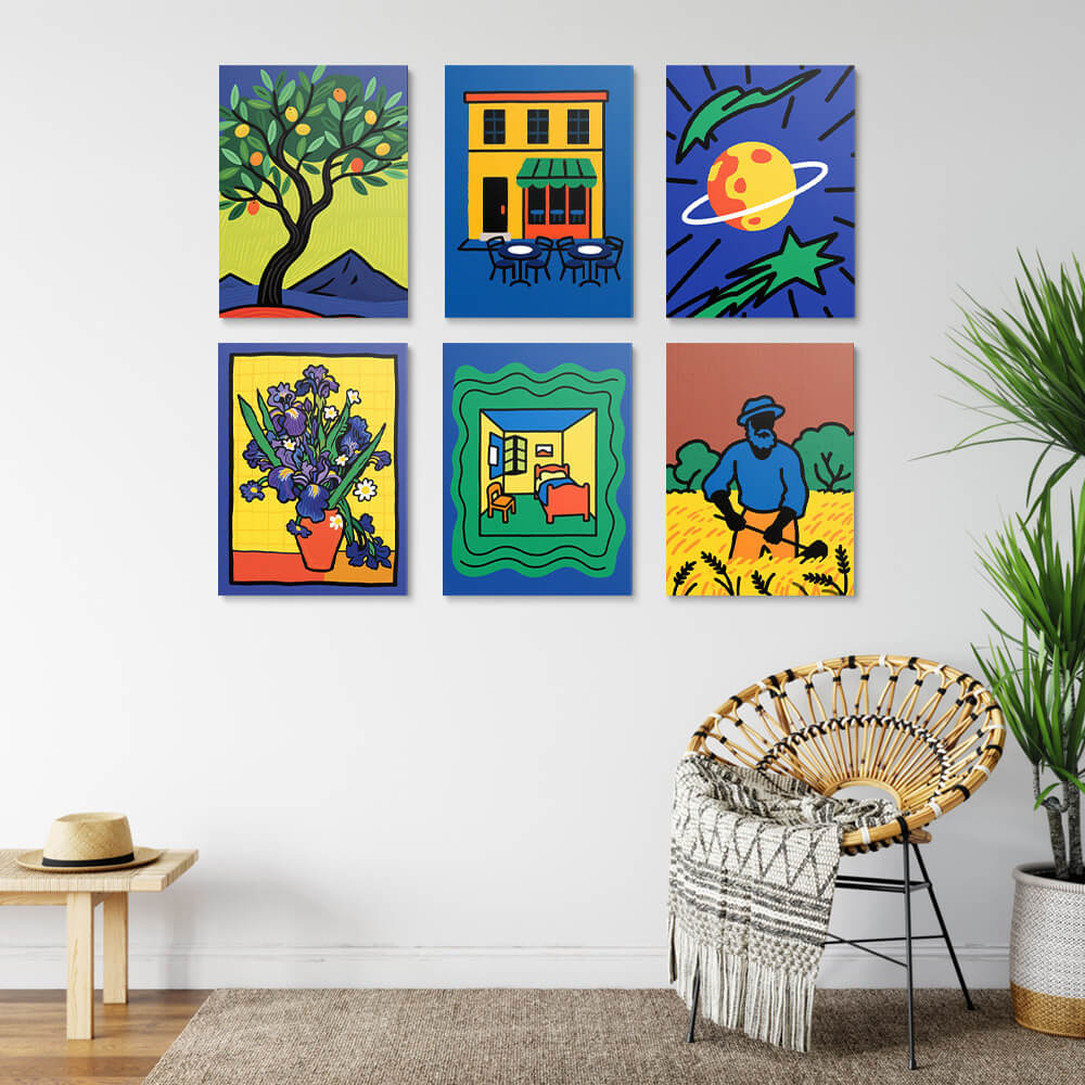 Peintures Style Van Gogh 6 Mini Peintures par Numéros