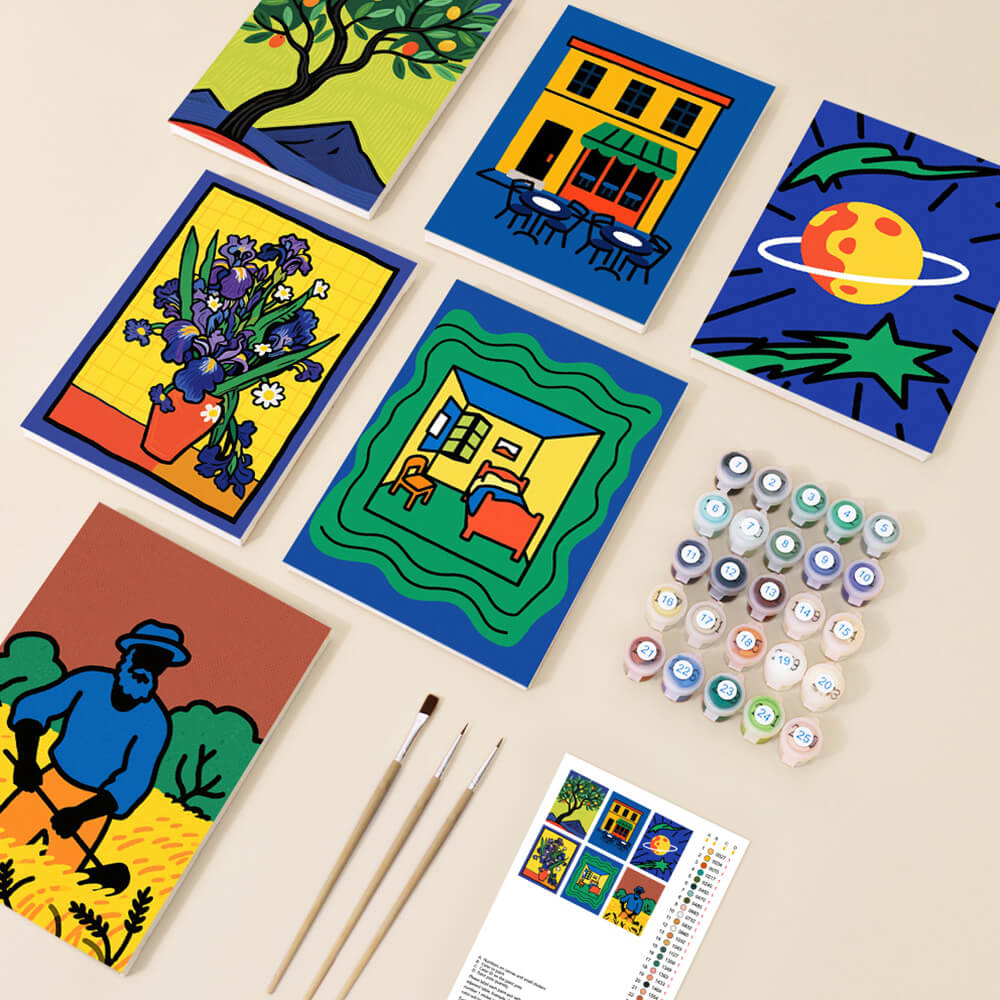 Peintures Style Van Gogh 6 Mini Peintures par Numéros