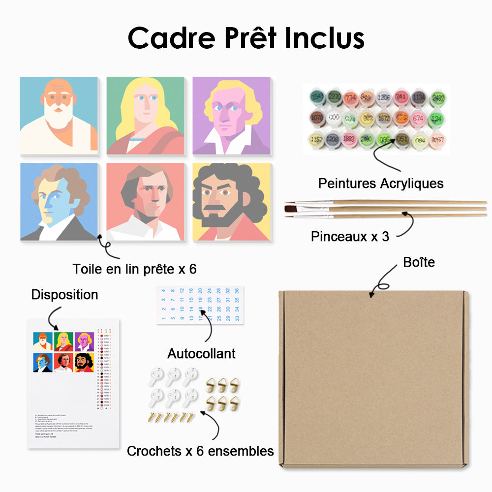 Personnage Influent 6 Mini Peintures par Numéros