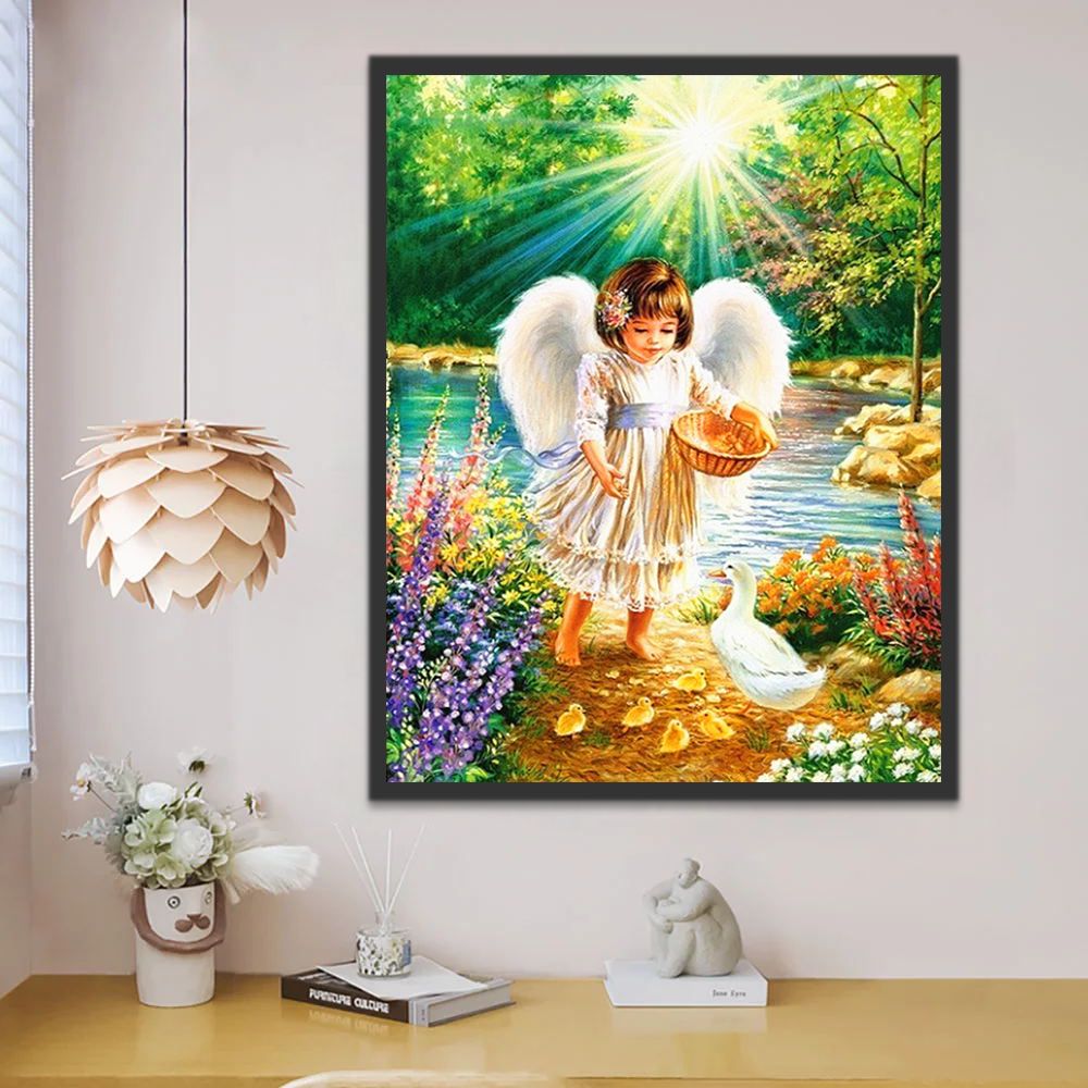 Petit Ange et Canard Peinture par Numéros