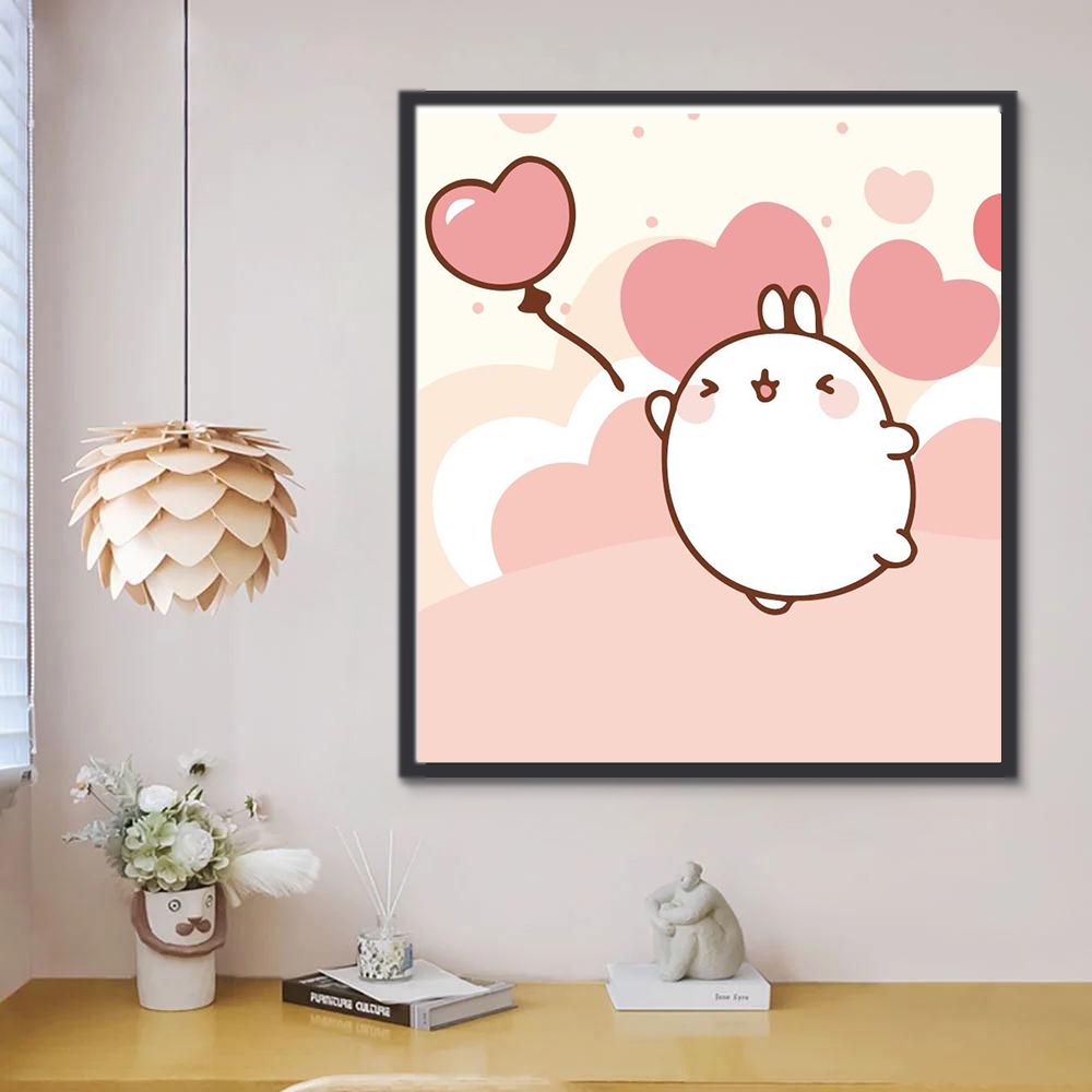 Petit Lapin Blanc Peinture par Numéros