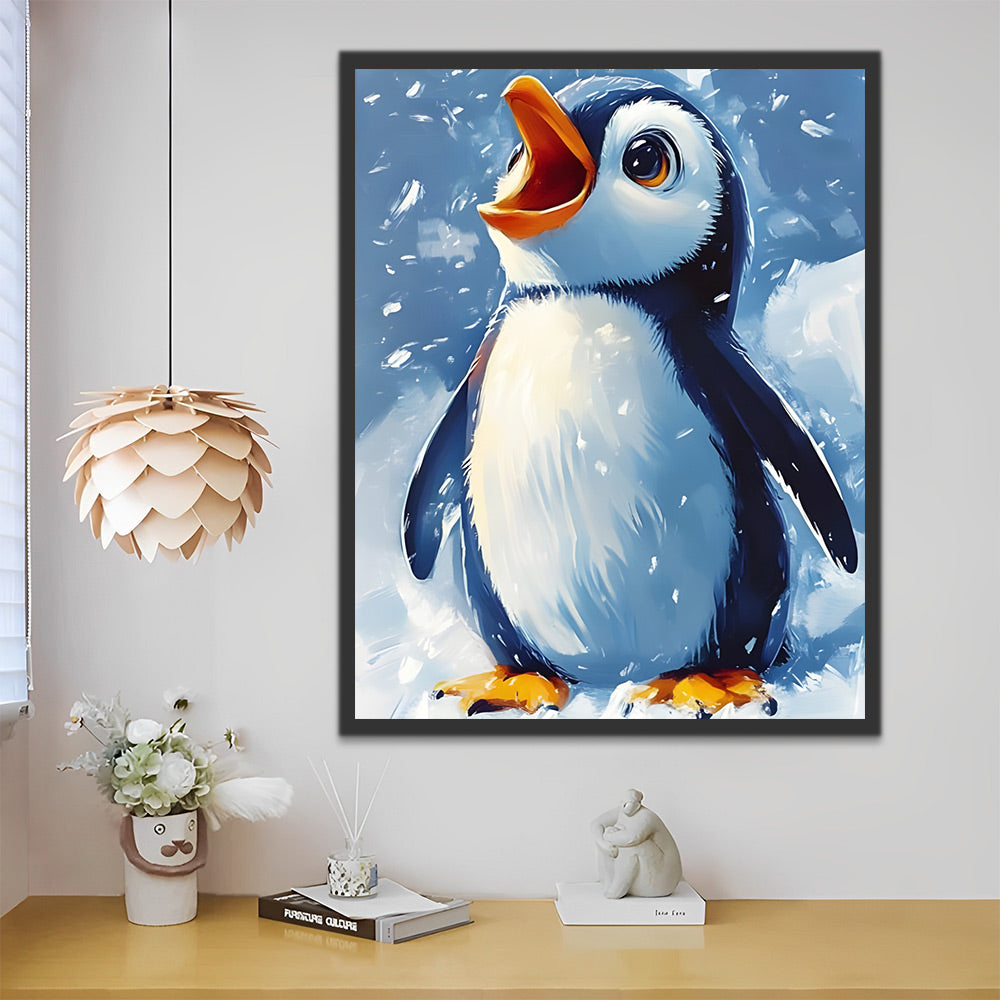 Petit Pingouin Chantant Peinture par Numéros