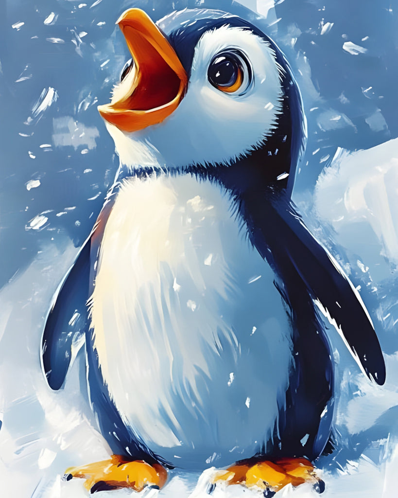 Petit Pingouin Chantant Peinture par Numéros