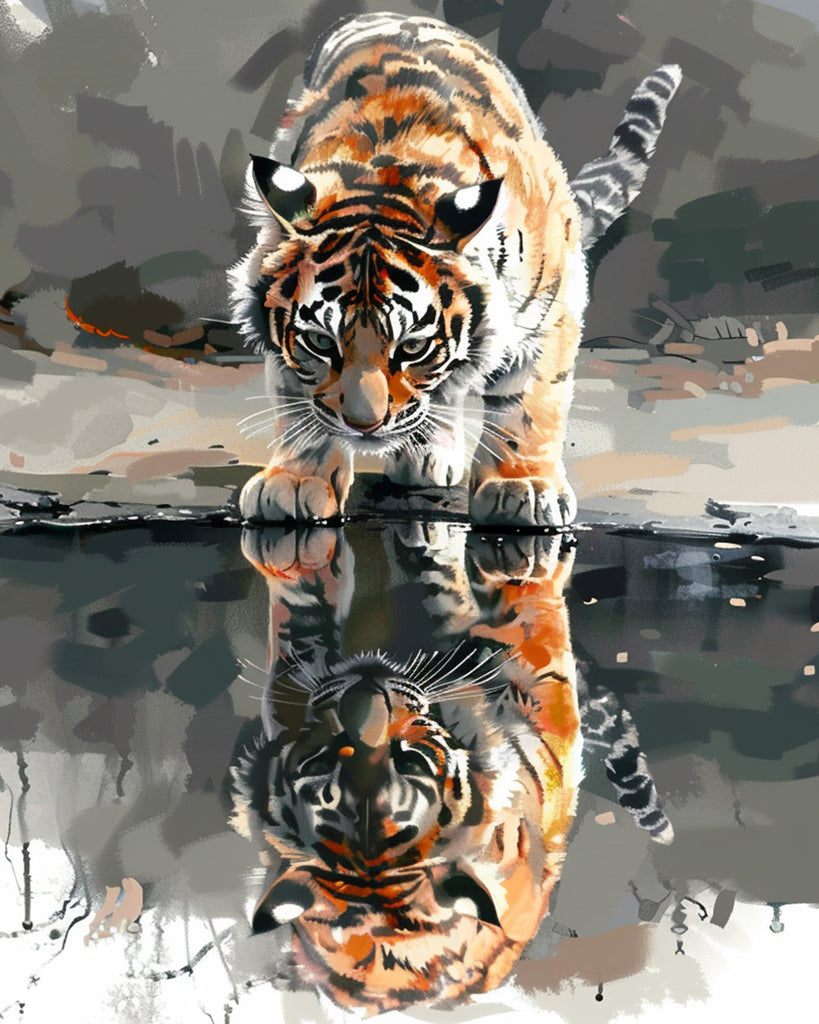Petit tigre et grand tigre Peinture par Numéros