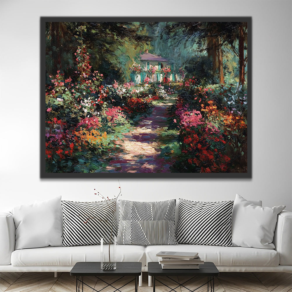 Petite Maison Blanche dans la Vallée des Fleurs Peinture par Numéros