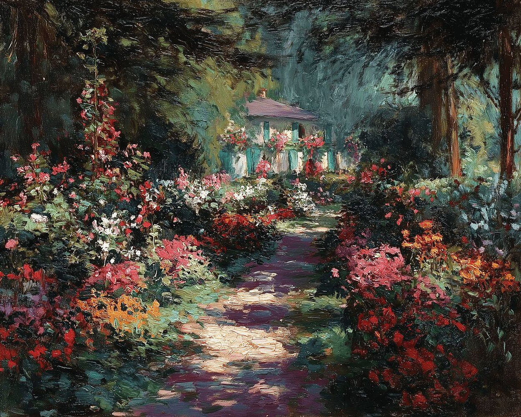 Petite Maison Blanche dans la Vallée des Fleurs Peinture par Numéros