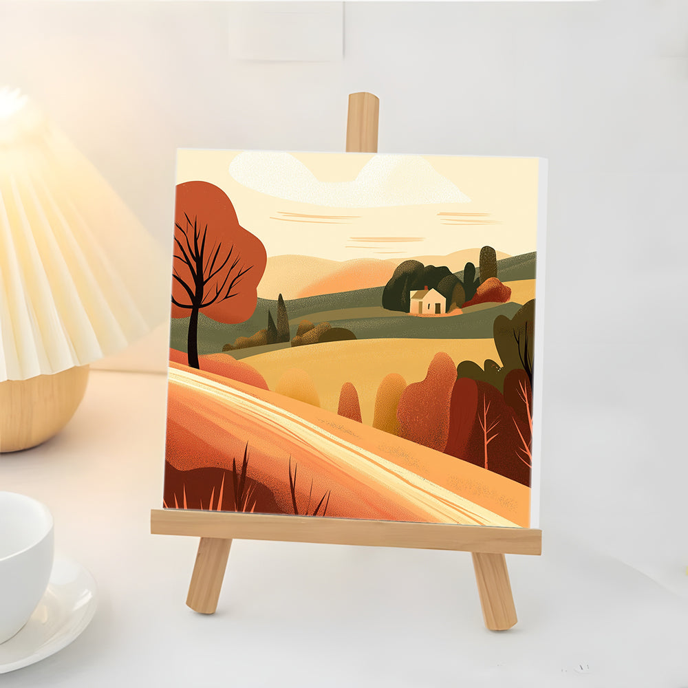 Petite Maison sur la Colline Mini Peinture par Numéros