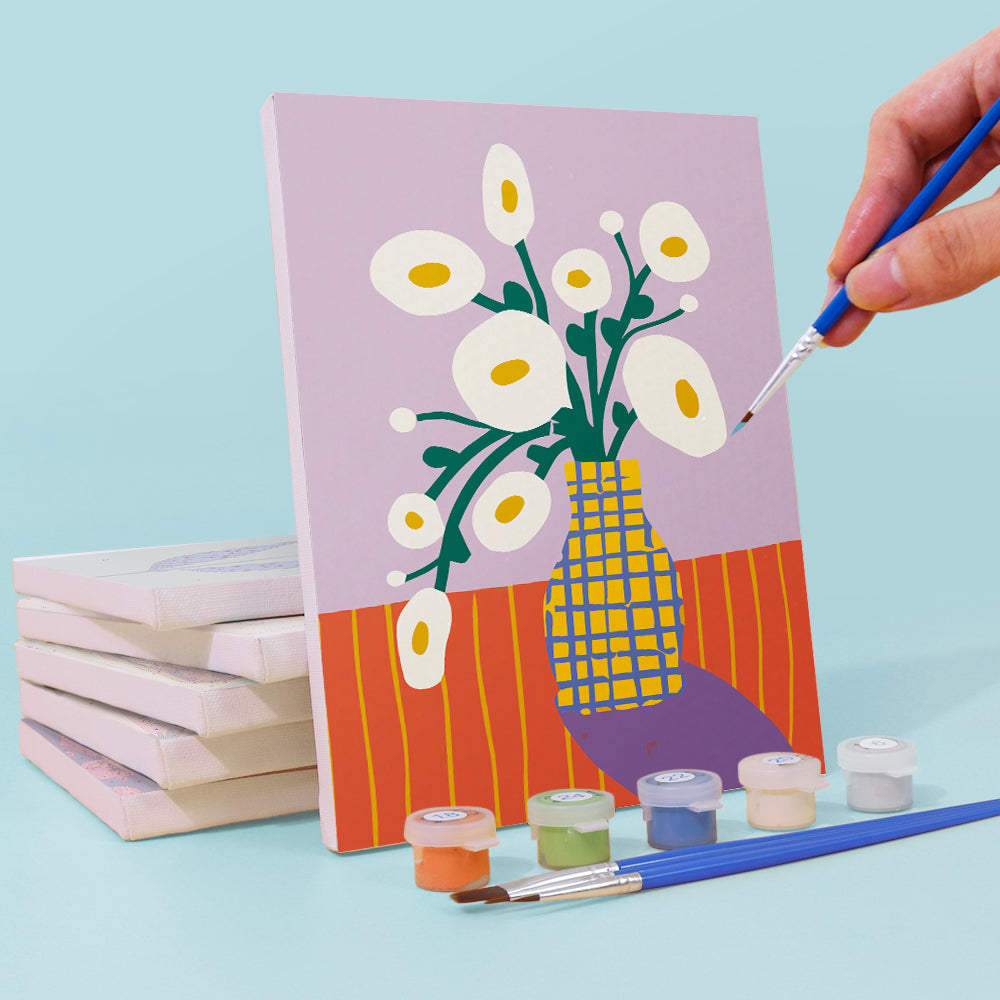 Petites Fleurs Simples 6 Mini Peintures par Numéros