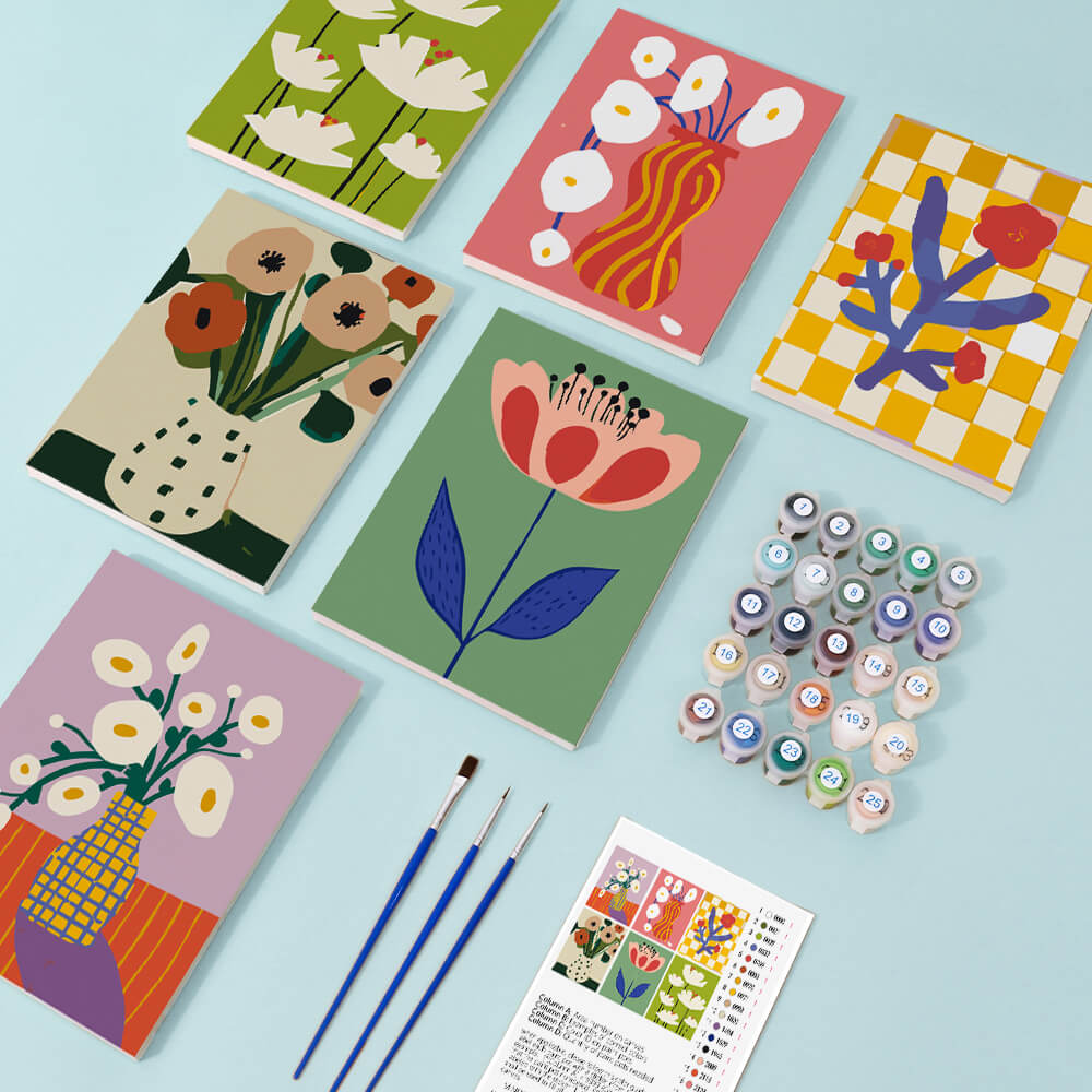 Petites Fleurs Simples 6 Mini Peintures par Numéros