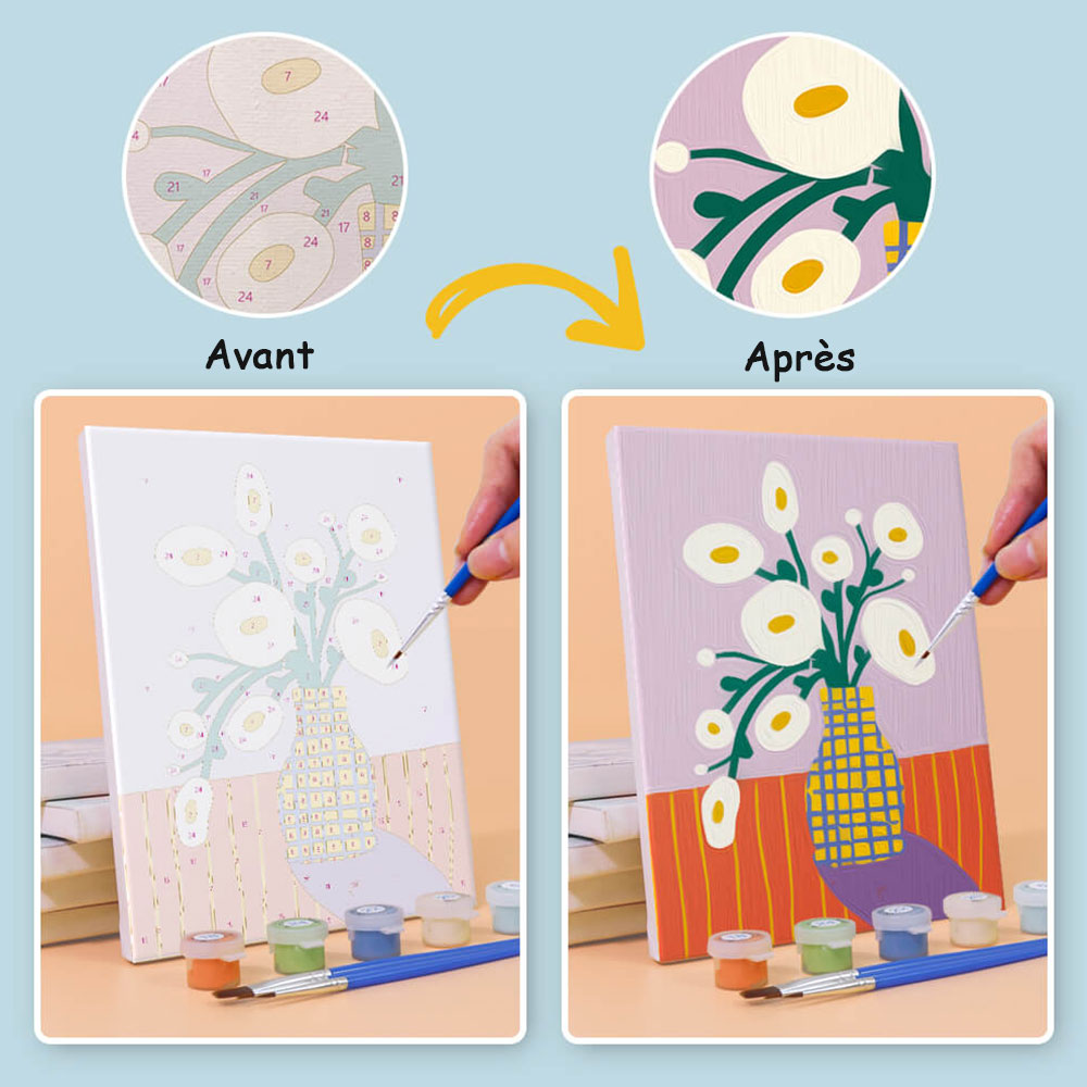 Petites Fleurs Simples 6 Mini Peintures par Numéros