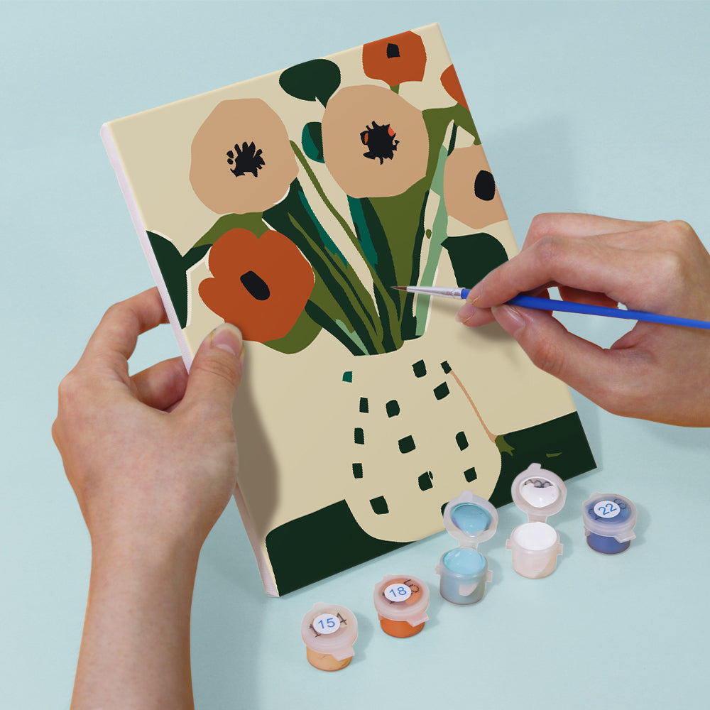 Petites Fleurs Simples 6 Mini Peintures par Numéros