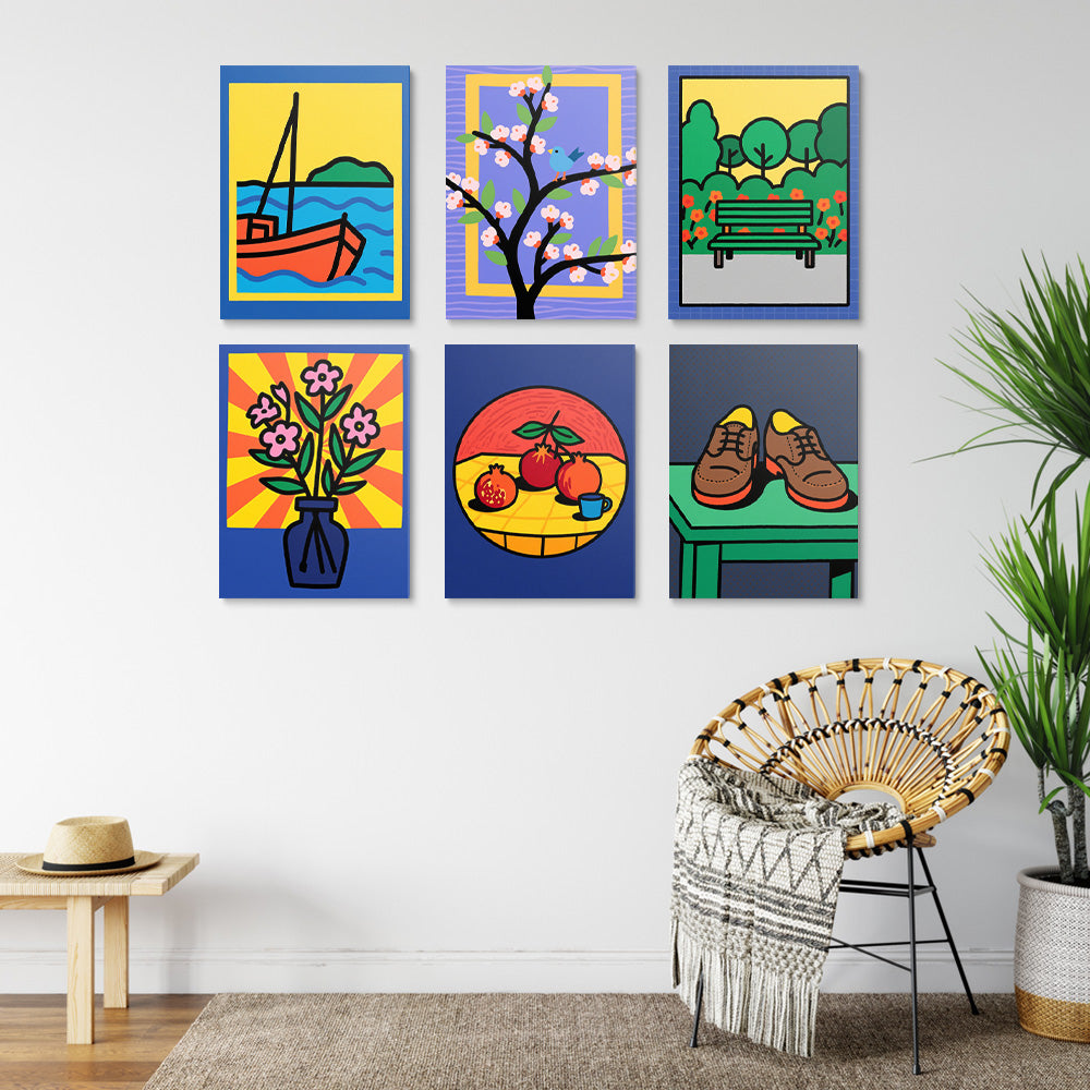 Petites Peintures de Nature Morte 6 Mini Peintures par Numéros