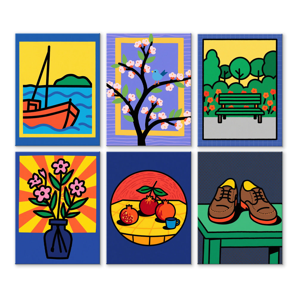 Petites Peintures de Nature Morte 6 Mini Peintures par Numéros